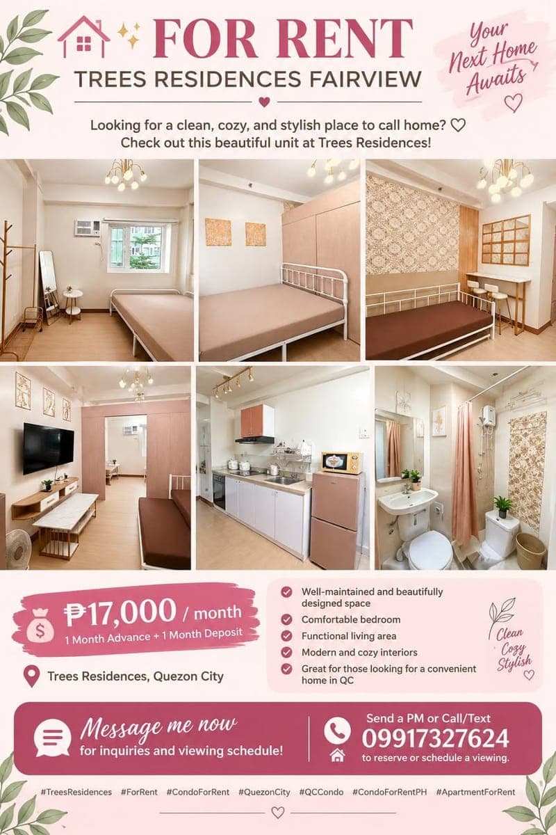 🏡✨ FOR RENT | TREES RESIDENCES FAIRVIEW - photo 1